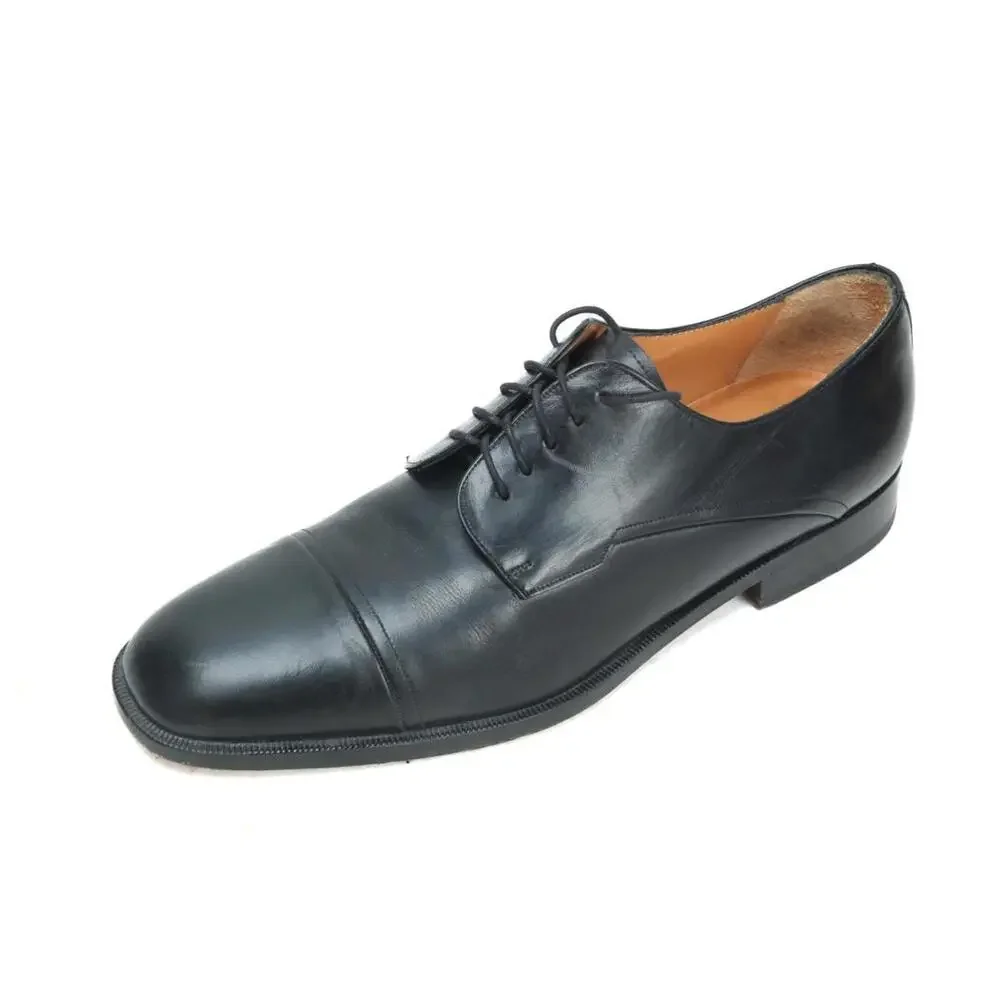 mezlan derby dress shoes cap toe black leather lace up mens oxfords sz 12 M